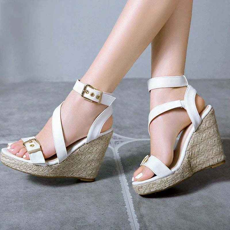 Fashionable Women's Open Toe Wedge Platform Sandals for summer. Comfortable and stylish, perfect for any occasion, eleva