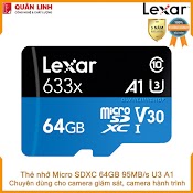 Thẻ Nhớ Micro Sdxc 64Gb A1 Uhs - I V30 U3 95Mb/S Lexar