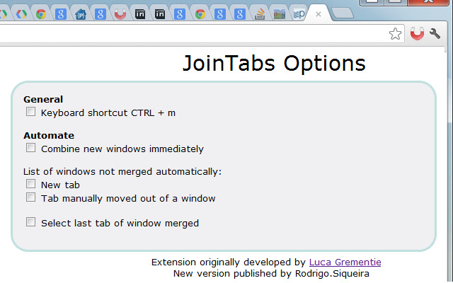 JoinTabs chrome extension