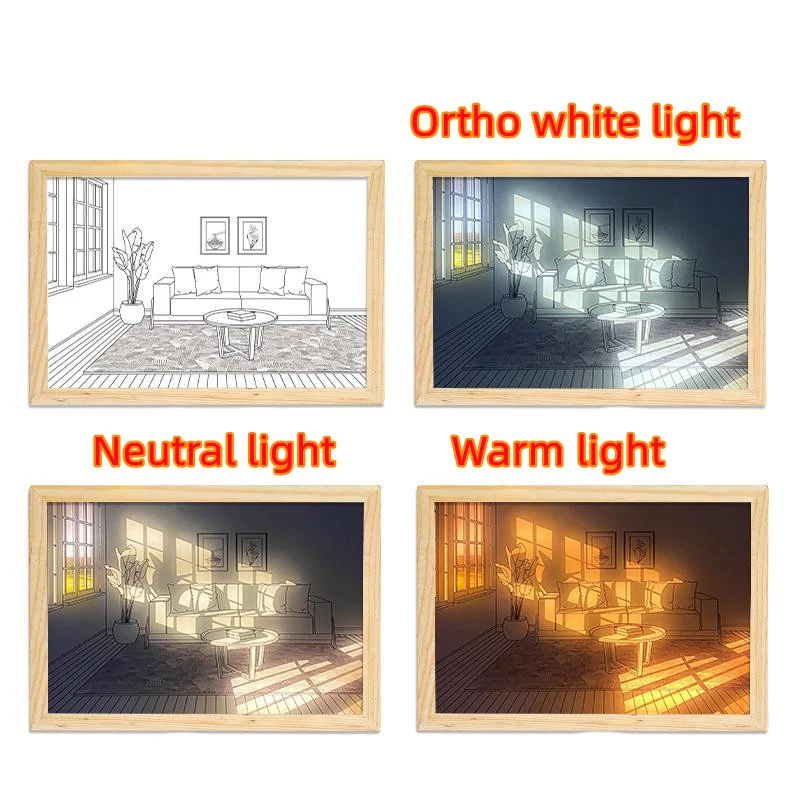 Title 12, Quadro Decorativo LED Iluminado, Estilo Cama, C...