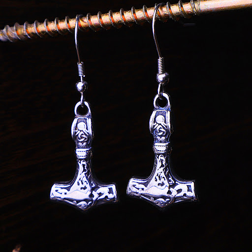 Title 2, Triangle Rune Eardrops Men Women Fashion and Pe...
