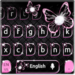 Black Pink Butterfly Keyboard Theme Apk