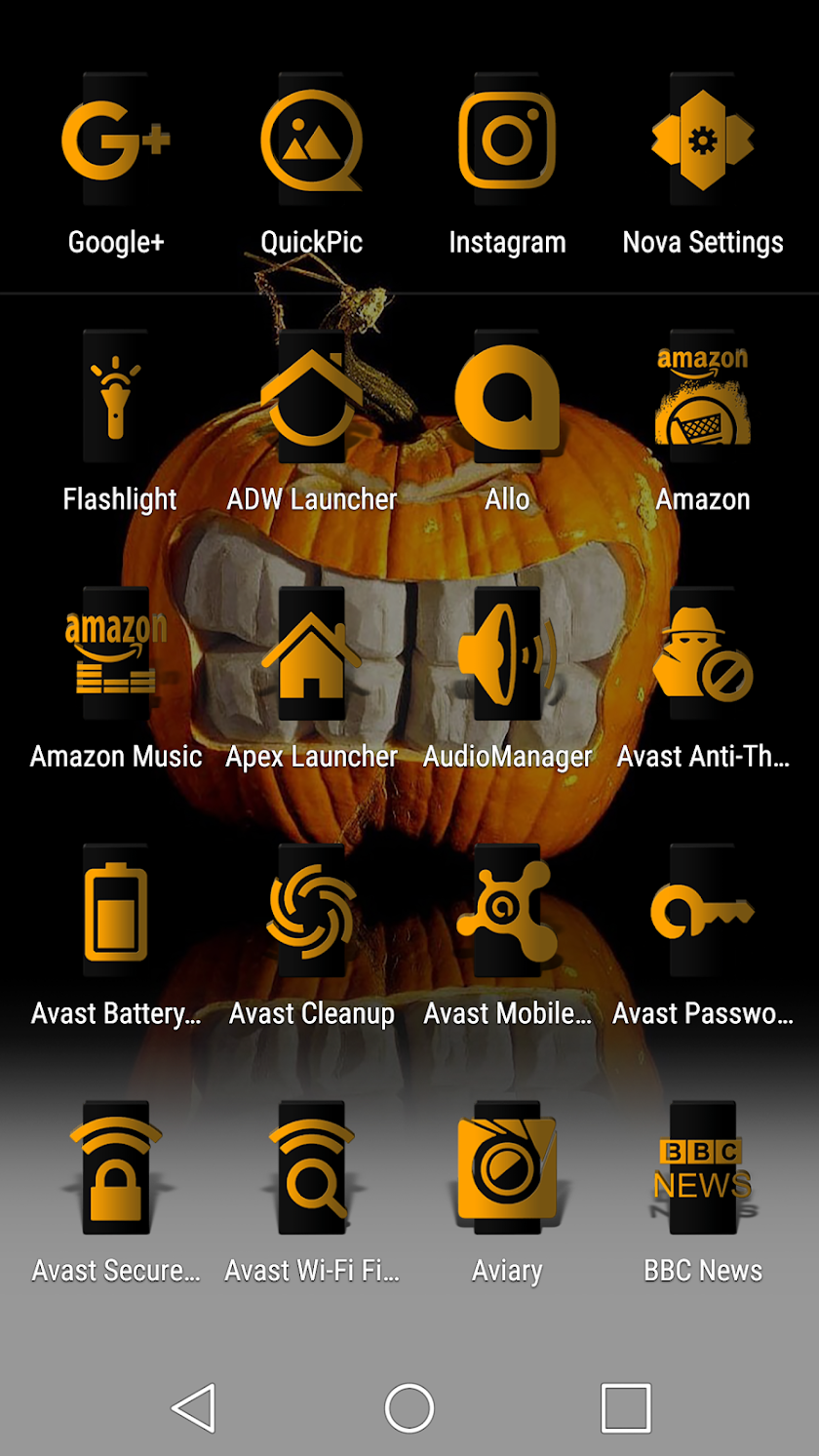 Up Black Orange Icon Pack Screen 2