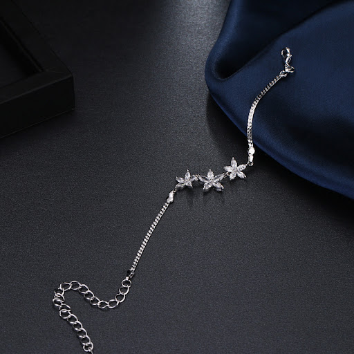 Title 4, Colorful Zircon Bracelet with Sweet Flowers a c...