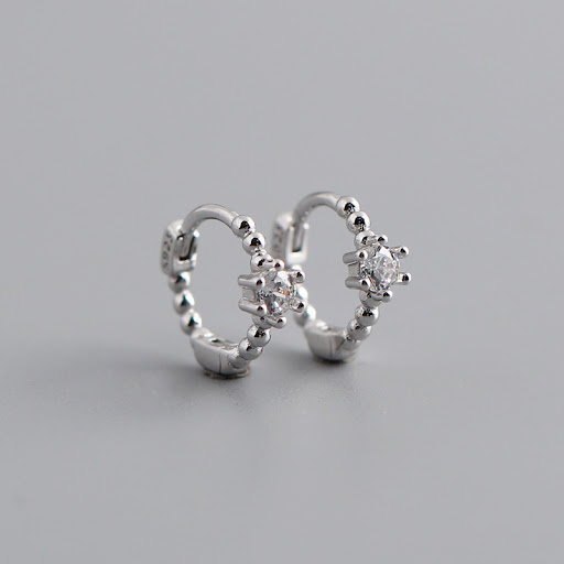 Title 5, Light Luxury S925 Sterling Silver Blue Zircon E...