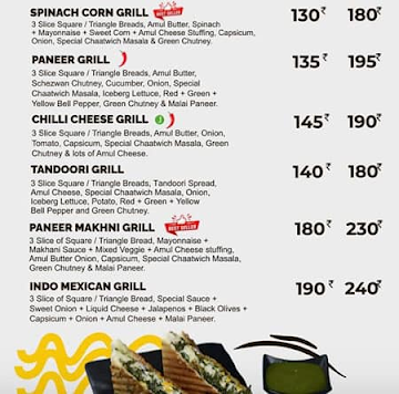 Chaatwich menu 