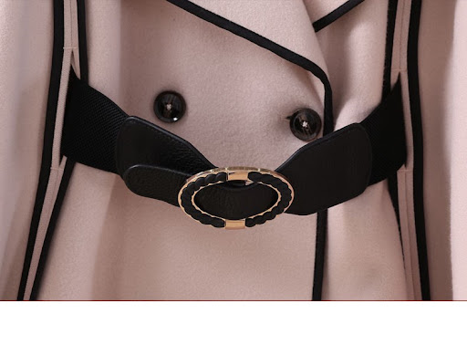 Title 9, Womens Beige Black Bat-Shaped Cloak Woolen Coa...