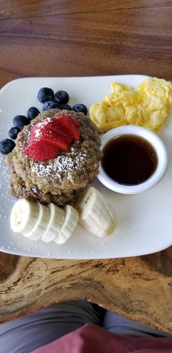 GF oat pancakes with an egg