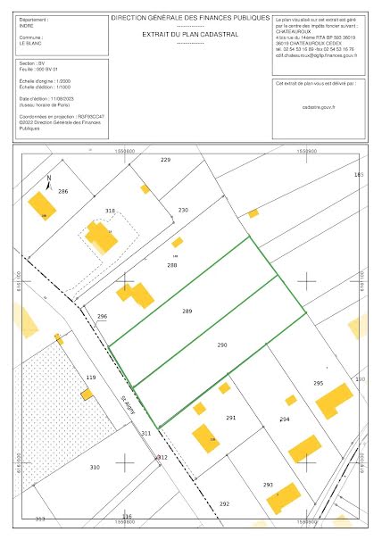 Vente terrain à batir  2500 m² à Le Blanc (36300), 19 000 €