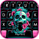 Cover Image of ดาวน์โหลด Roses Floral Skull Keyboard Theme 1.0 APK