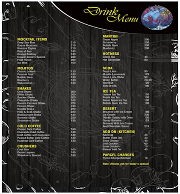 Genie The Sheesha Lounge menu 