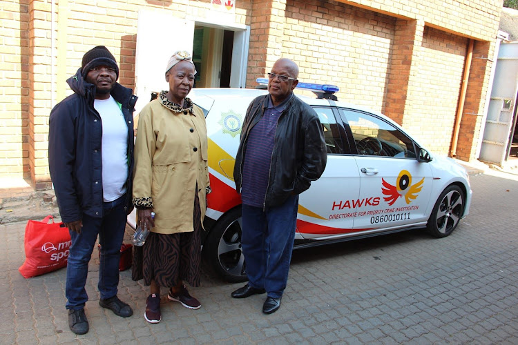 From left, North West health department’s chief director Vuyo Mbulawa, former head of department Lydia Keneilwe Sebego and service provider Roulgh Lotwane Mabe appeared in court to face multiple fraud counts.