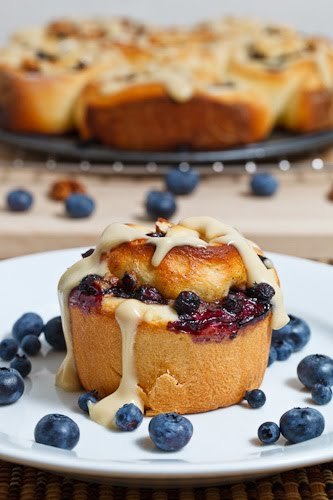 Blueberry Maple Pecan Cinnamon Buns