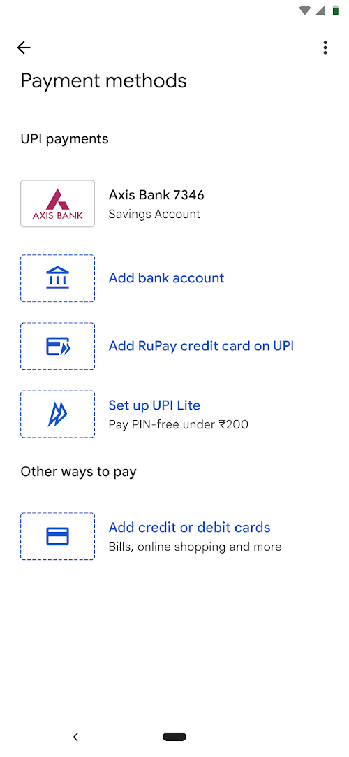 Payment methods