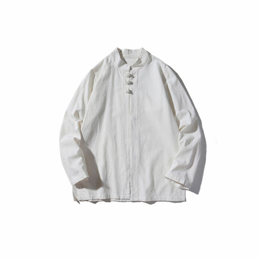 Title 6, Mens Chinese Style Linen Long-sleeved Shirt, o...