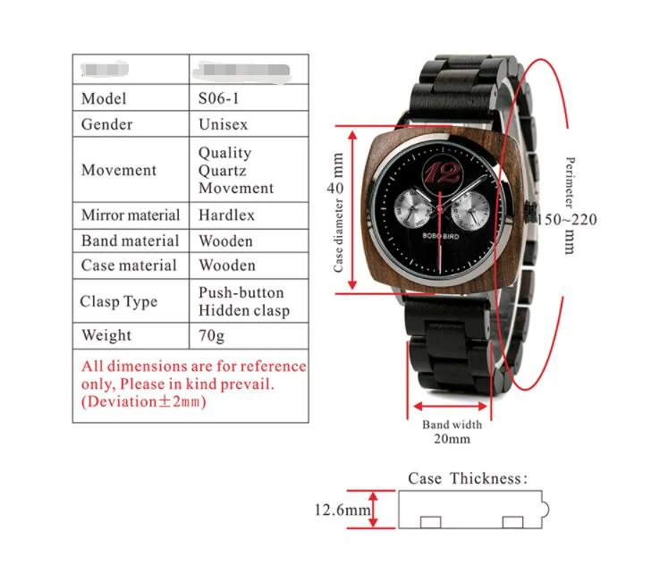 Title 1, Houten vierkante heren horloge, jeugd kunst en ...