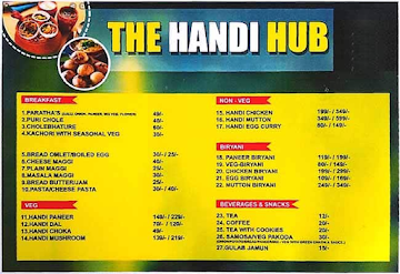 The Handi Hub menu 