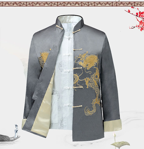 Title 2, High-End Silk Chinese Style Dad Outfit Jacket f...