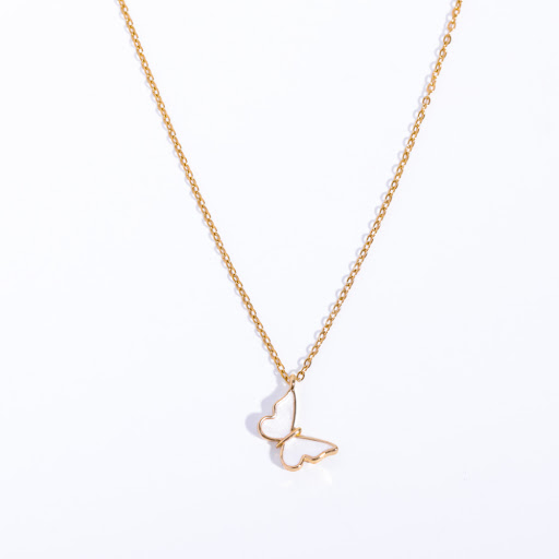 Title 2, Simple Butterfly Pendant Necklace Sweater Chain...
