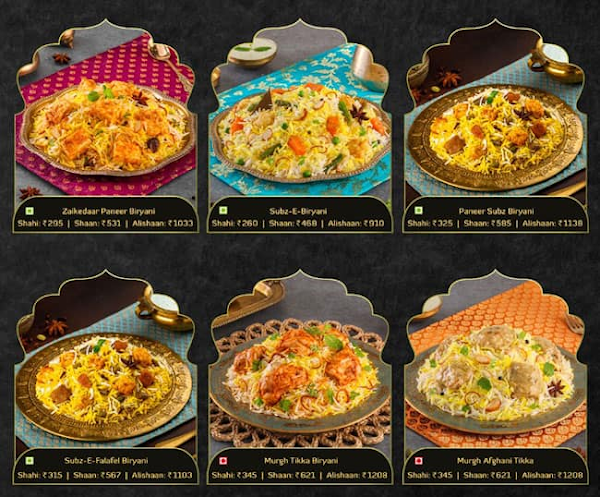 Behrouz Biryani menu 