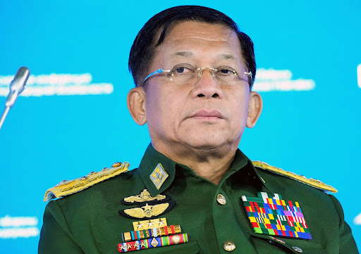 Myanmar’s junta chief, Min Aung Hlaing. Picture: BLOOMBERG