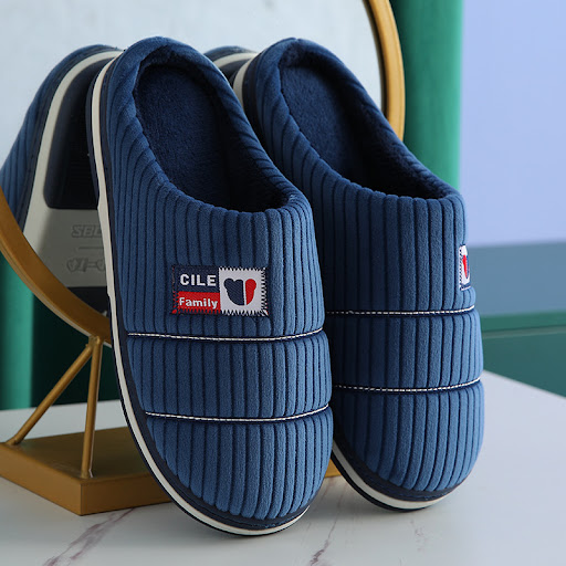 Title 6, Couples Warm Home Cotton Slippers, Soft and Co...