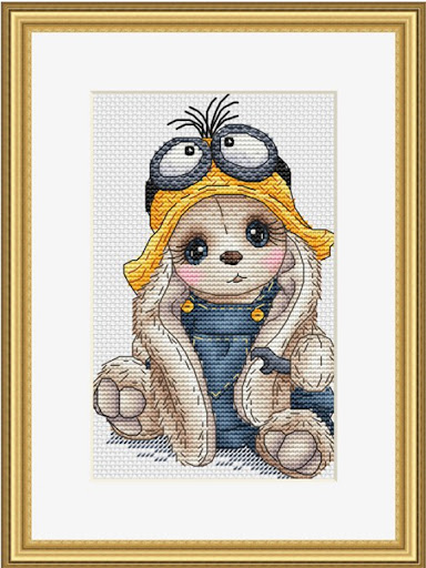 Title 20, Rabbit style cross stitch kit for beginners. Cr...