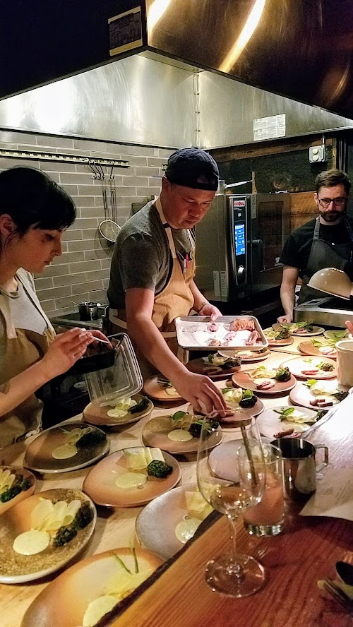 Langbaan PDX Chefs Who Inspire Dinner with Justin Woodward, Third course of Duck, apple, broccolini