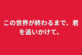 この世界が終わるまで、君を追いかけて。