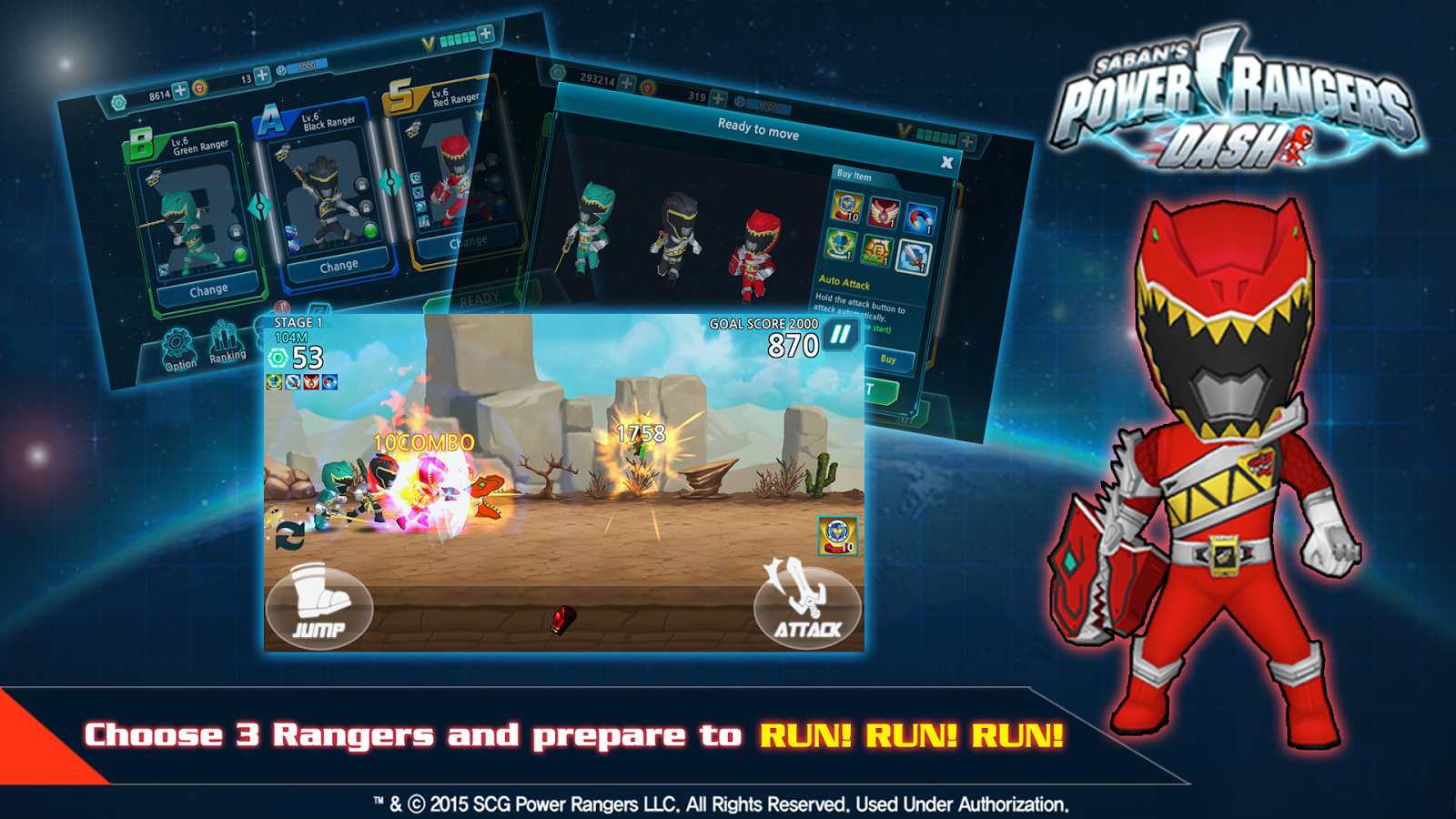  Power Rangers Dash: captura de tela 