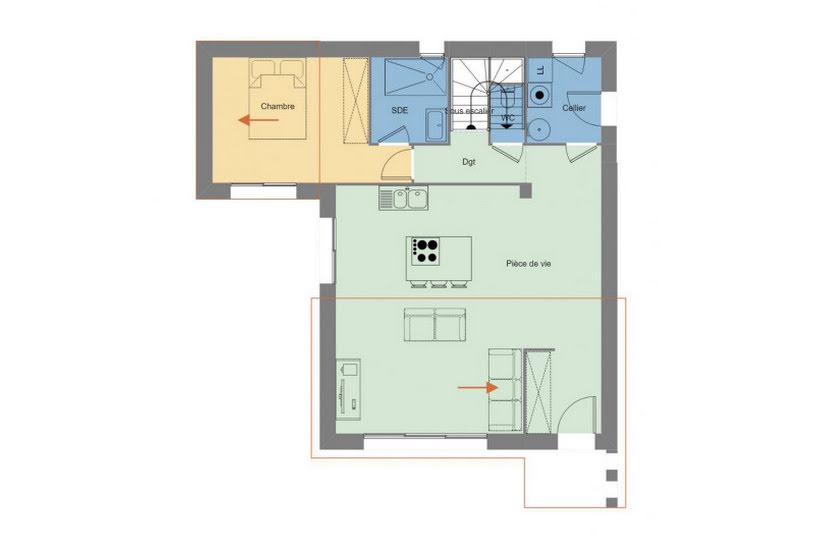  Vente Terrain + Maison - Terrain : 372m² - Maison : 94m² à Guichen (35580) 