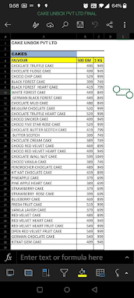 Cake Unbox Private Limited menu 1