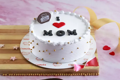 Mother's Special I Love You Mom Eggless Vanilla Cake [500 Grams]