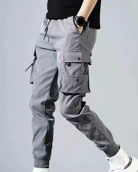 2022 Men Cargo Pants Hip Hop Harem Joggers Pants Male Tro... - 3