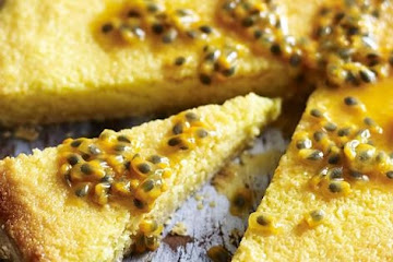 Coconut & passionfruit tart