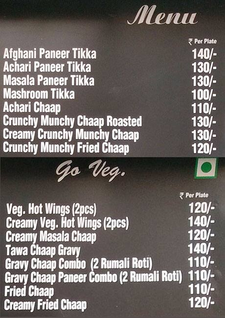 Laajawab Chaap Xpress menu 