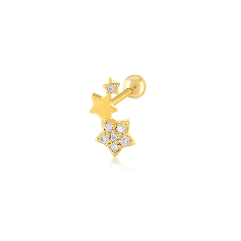 Dames Ster Maan Liefde Doorboorde Draad Oorbellen, modieus en elegant, perfect voor dagelijks gebruik en speciale gelegenheden, verfraait je look.