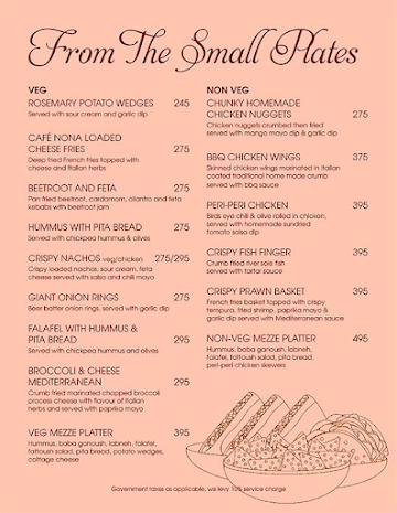 Cafe Nona menu 