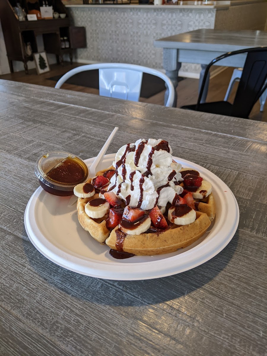Strawberry Banana Waffle with Chocolate