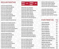 Only Parathas menu 3