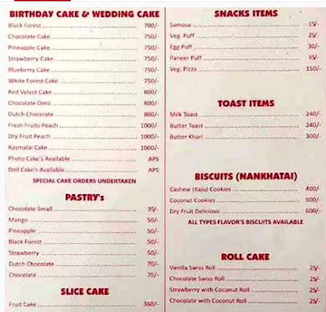 Bangalore Iyangar Bakery menu 