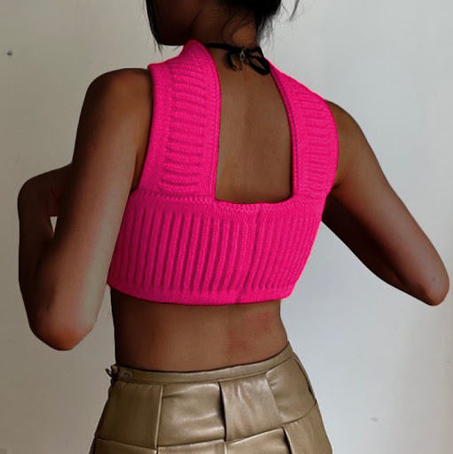 Title 5, Womens Holiday Halter Rabbit Fleece Knit Sweat...