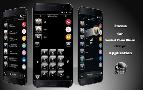 Gloss Black Phone Dialer Theme - náhled