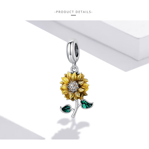 Title 2, Sunflower S925 Silver Bracelet Pendant, a beaut...