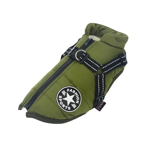 Large Pet Dog Jacket With Harness Winter Warm Dog Clothes For Labrador Waterproof Big Dog Coat Chihuahua French Bulldog 