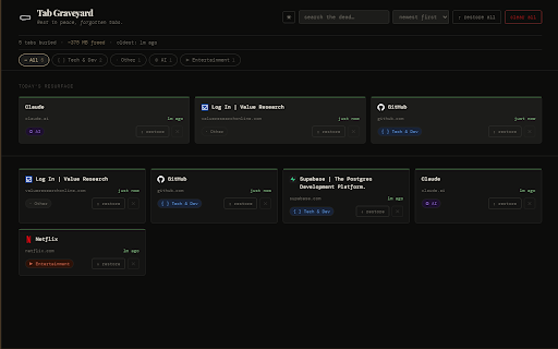 Tab Graveyard screenshot 1