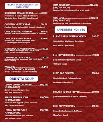 Raju's Kitchen menu 