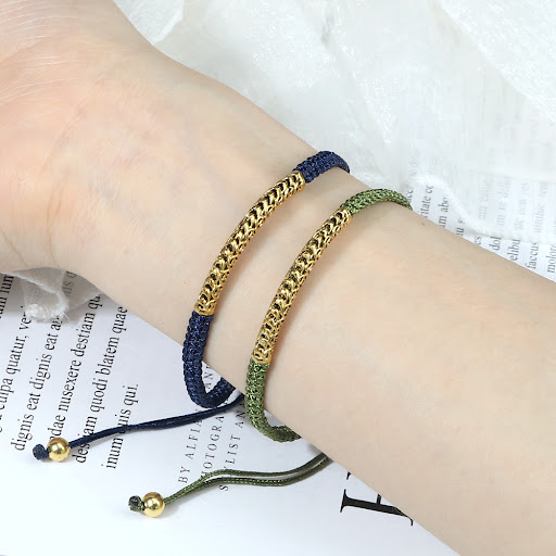 Title 1, Braided alloy hollowed fashion bracelet, a styl...