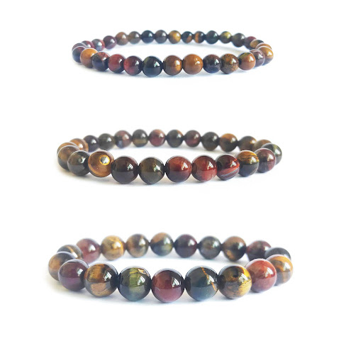 Title 3, Three-Color Tiger-eye Bracelet Natural Stone. E...