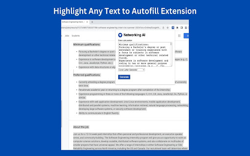 Networking AI - Cover Letter Generator